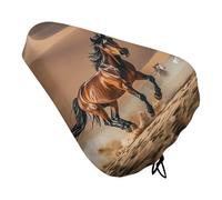 Horses Running in Desert Storm Bike Seat Cushion Waterproof Bicycle Seat Cover with Drawstring Comfort Dustproof Rain Proof Protection Bike Seat for Outdoor Most Bicycles Mountain Road Bikes