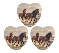 Horses Running in The Sand Car Air Freshener, 3 Pcs Love form Hanging Air Freshener Cards, Long Lasting Fragrance Scented Cards for Car, Home, Office Black-style