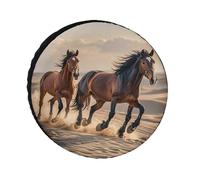 Horses Running in The Sand Spare Tire Cover, 32inch Oxford Wheel Protector Travel Accessories, Waterproof Dustproof Wheel Tire Covers for RV Jeep SUV Camper Truck