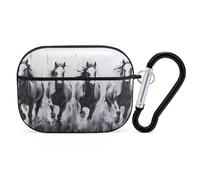 Horses Running in The Wild Compatible with Airpod Pro Case Cover Skin with Keychain