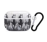 Horses Running in The Wild Compatible with Airpod Pro Case Cover Skin with Keychain
