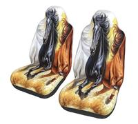 Horses running on the prairie Car Seat Covers Front Seats Only for Women Men Seat Covers w/Organizer Pocket for SUV Truck Sedan Cars