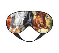 Horses Running On The Prairie Print Sleep Mask with Adjustable Strap, Comfortable Eye Cover for Travel, Yoga, Napping, Sleeping & Relaxation