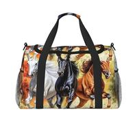 Horses Running On The Prairie Waterproof Weekender Bags Duffel Bag Large Carry On Hand Luggage Bags Foldable Tote Bag for Travel Sports Gym Dance