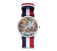 Horses Running River Autumn Classic Braided Strap Watches for Women Trendy Quartz Watch