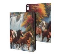 Horses Running River Autumn Cute Tablet Case Unisex Slim Hard Protective Cover Compatible with iPad 9th/ 8th/ 7th