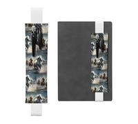 Horses Running Wild in The River Leather Pen Holder Bookmarks, Adjustable Diary Bookmarks, Perfect as Back-to-School or Christmas Gifts,