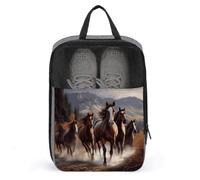 Horses Shoe Bag Travel Shoe Organizer Water-Resistant Shoe Pouch with Zipper Sneaker Dust Bag, gray, One Size, Modern