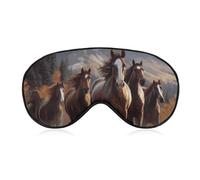Horses Sleep Mask for Women Men, Soft Eye Mask with Adjustable Strap for Sleeping, Light Blocking Travel Blindfold for Nap Comfortable Eye Cover for Home Office