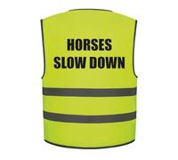 Horses Slow Down Kids Hi Vis Vest Children's High Visibility Reflective Safety Waistcoat Horse Riding Rider, Add child's name to the front, Personalised
