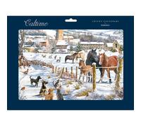 Horses Snowy Lane 350 x 245 mm Caltime Traditional Advent Calendar