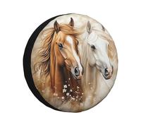 Horses Spare Tire Cover Weatherproof Universal Wheel Protectors for Rv Camper Travel Trailer SUV Truck 15 Inch