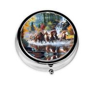 Horses This Small, Round, Three-Compartment Travel Pill Box is Perfect for Storing Daily medications, Vitamins, and on-The-go.