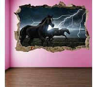 Horses Thunderstorm Lightning Wall Art Stickers Mural Decal Poster Decor FA18