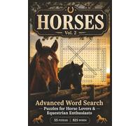 Horses Word Search Book, Vol.2 by Aha! Puzzle Books: Advanced Word Search with Easy-to-Read Puzzles About Horses, Rodeo Life and More | 6x9 Inches, 112 Pages | 50+ Puzzles