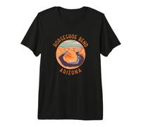 Horseshoe Bend Arizona Retro Landmark Distressed Circle Premium T-Shirt