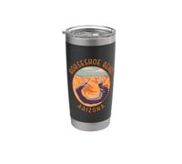 Horseshoe Bend Arizona Retro Landmark Distressed Circle Stainless Steel Insulated Tumbler