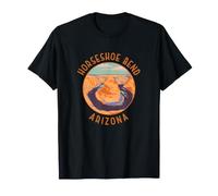 Horseshoe Bend Arizona Retro Landmark Distressed Circle T-Shirt