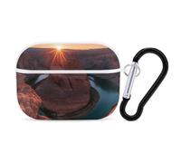 Horseshoe Bend Canyon Sunrise Earphone Case PC Earbud Bag with Keychain White-style