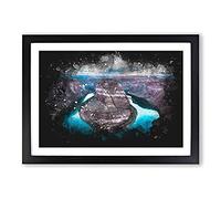 Horseshoe Bend in The Grand Canyon Vol.1 Paint Splash Framed Print | A2 Black Framed Wall Art | Ready to Hang | Modern Nature Picture | Living Room Bedroom Lounge Office