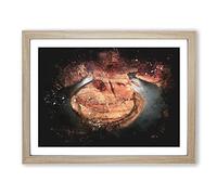 Horseshoe Bend In The Grand Canyon Vol.2 Paint Splash Modern Art Framed Print | A2 Oak Framed Wall Art | Ready to Hang | Modern Nature Picture | Living Room Bedroom Lounge Office