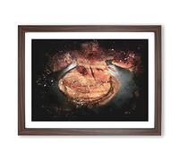 Horseshoe Bend In The Grand Canyon Vol.2 Paint Splash Modern Art Framed Print | A3 Walnut Framed Wall Art | Ready to Hang | Modern Nature Picture | Living Room Bedroom Lounge Office