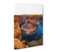 Horseshoe Bend In The Grand Canyon Vol.3 Canvas Print | Gallery Wrapped 30mm Frame Wall Art | 24x16 inches | Ready to Hang | Modern Landscape Picture | Living Room Bedroom Lounge Office