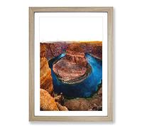 Horseshoe Bend in The Grand Canyon Vol.3 Painting Framed Print | A2 Oak Framed Wall Art | Ready to Hang | Modern Historical Picture | Living Room Bedroom Lounge Office