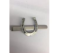 Horseshoe E17 Horse & Equestrian English Pewter emblem on a Tie Clip (slide)