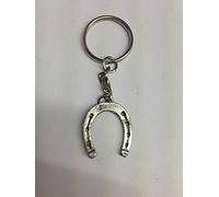 Horseshoe E17 Horse & Equestrian made of fine English Pewter on a split ring keyring