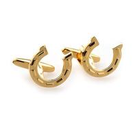 Horseshoe Horse Race Gold Cufflinks for Equestrian Enthusiasts, Stylish Accessory for Formal and Casual Events, M, Brass, no gemstone
