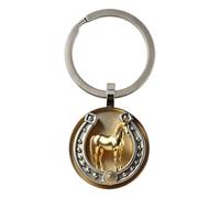Horseshoe Keyring Charm, Beautiful Embossed Metal Artificial Two-Dimensional Key Ring - Happy Horseshoe Keyring for New Year | for Adults, Lovers, Family