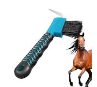 Horseshoe Pick Brush, Goat Horseshoe Pick - Horseshoe Pick Brush with Horseshoe Pick Handle, Durable and Easy to Hold Horseshoe Pick with Brush with Soft Touch Handle for Horse Lovers