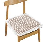 Horseshoe Seat Cushions Set of 4-100% Woven Cotton & Bamboo Charcoal Fill | Lace Edging | Non-Slip Ties | 3 Sizes | Machine Washable | All-Season Comfort (J 40 * 40cm/16 * 16in)