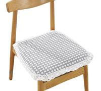 Horseshoe Seat Cushions Set of 4-100% Woven Cotton & Bamboo Charcoal Fill | Lace Edging | Non-Slip Ties | 3 Sizes | Machine Washable | All-Season Comfort (B 50 * 50cm/20 * 20in)