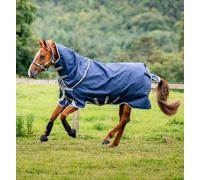 Horseware Amigo 1200D Original (Bravo 12) Turnout Plus 100 g Willow Blanket Navy/Titanium Grey & Silver, Blanket Size: 165 cm / 7`3