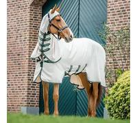 Horseware Rambo Eczema Blanket with Hood Chalk/Hunter Green & Silver/140 cm