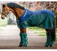 Horseware Rambo Signature Sport Cooler Mesh Wicking Sweat Rug Navy/Green 5'6-7'3