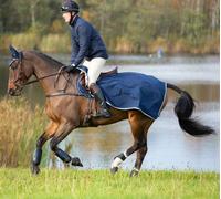 Horseware Rambo Waterproof Competition Exercise Sheet Fleece Rug Navy S-XL