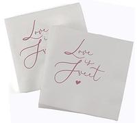 Hortense B. Hewitt Paper Wedding/Engagement Napkins 50-Count, Printed Love is Sweet, 4.75-Inch (Folded)