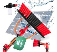 Hortensus Telescopic Brush - Extendable Water-Fed Cleaning Pole with Adjustable Angle & Soap Dispenser - Universal Hose Connector for Solar Panels, Windows, Roofs & Cars (4.6m)