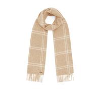 Hortons England - 100% Lambswool Checked Scarf - Sand