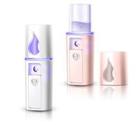 Hortsun 2 Pack Portable Diffuser for Essential Oils Aromatherapy Diffuser Pocket Size for Desk Office Travel Car with 2 USB Cable, White, Pink