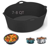 Horuhue Silicone Liners Fit for Crock Pots/Slow Cookers 7-8 Quart, Slow Cooker Divider Insert Compatible for Crockpot Liner, Reusable/BPA Free/Leakproof/Cooking Accessories for Oval Crockpots