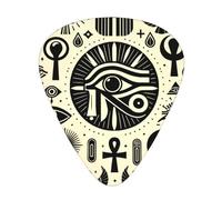 Horus-Eye-Pyramid-Moon 12 Pack Guitar Picks With 3 Thicknesses And Storage Box, Abs Plectrums For Electric Bass Guitar Players