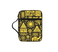 Horus-Pharaohs-Egypt Bible Cover Case with Handle, Water-Resistant Oxford Fabric Bible Bag Organizer with Zipper Pockets for Church