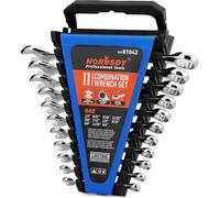 HORUSDY 12-Piece Metric Spanner Set | Combination Spanner Set with Organizer | 12 Point | 8mm - 19mm | Chrome Vanadium Steel (11PC SAE)