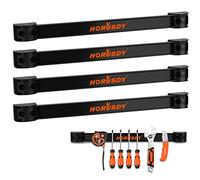 HORUSDY 4-Piece 12-Inch Heavy Duty Magnetic Tool Holder Strip Set | Wall Mount Tool Organizer Rack for Garage & Workshop | Sturdy Alloy Steel with 10lb Weight Capacity
