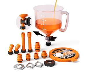HORUSDY No-Spill Coolant Funnel Kit with Valve Switch, Radiator Bleeder Funnel Kit, Universal Fitment Applicable to Any Vehicle (15 Piece)