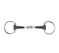HORZE Double Crissure Rubber Olive Snaffle, Black, 135